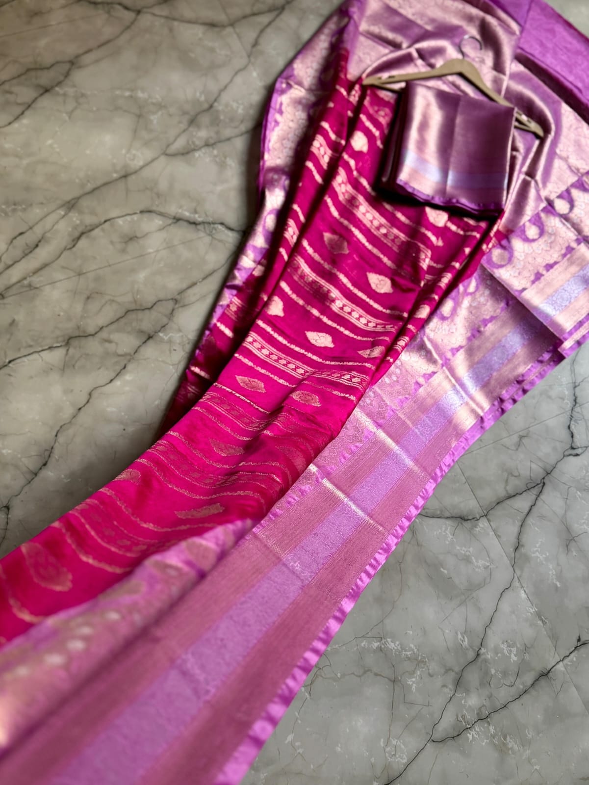 Pink Banarasi Dyeable Warm Silk Saree Alna Apparels