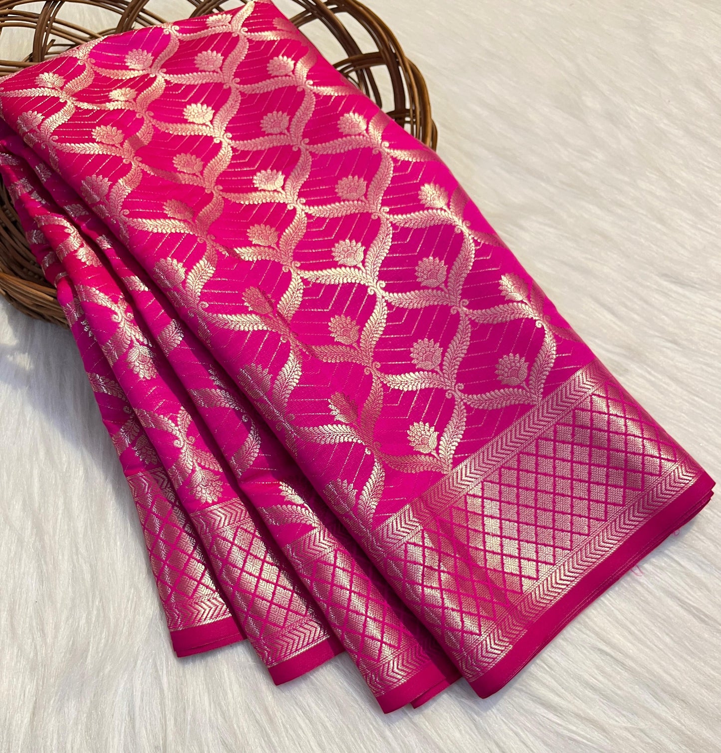 Samantha Inspired Banarasi Semi Kathan Silk Saree Alna Apparels