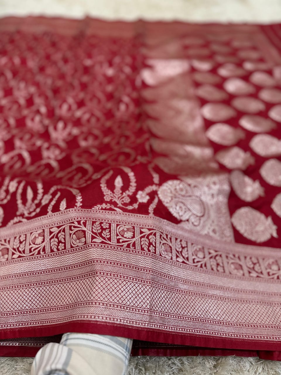 Maroon Color Pure Banarasi Mysore Silk Saree Alna Apparels
