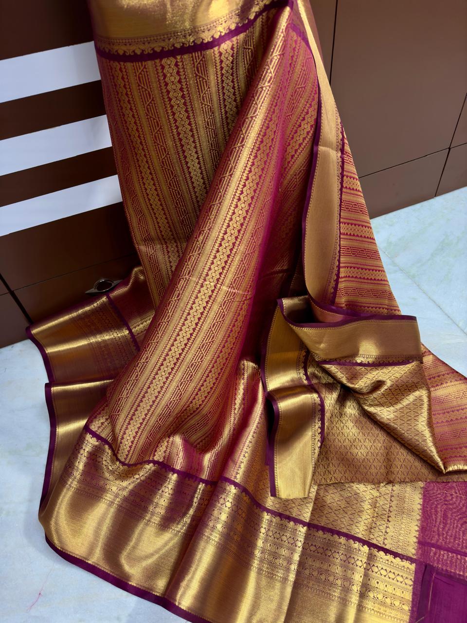 Red Color Kanchi Kathan Silk Saree Alna Apparels