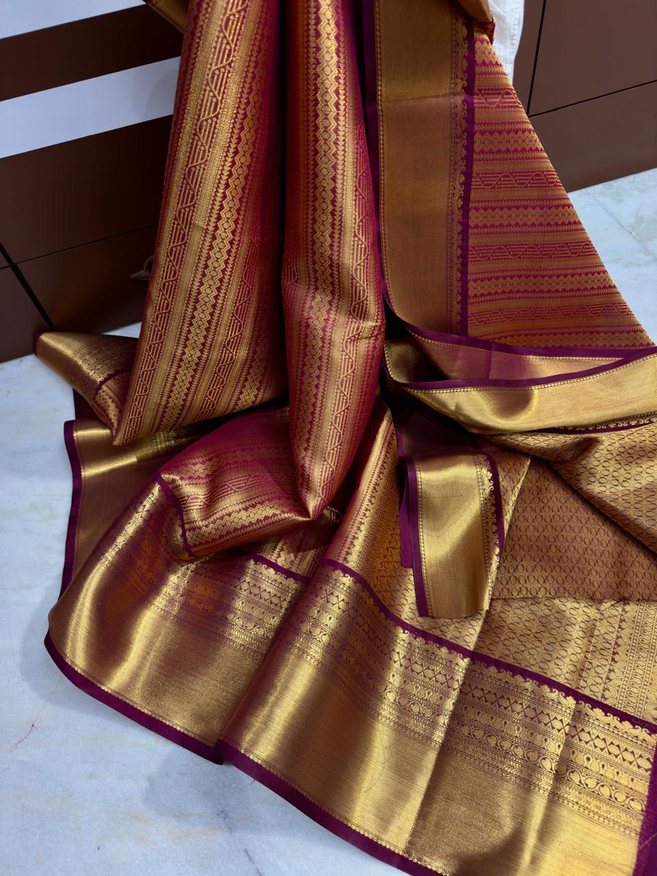 Red Color Kanchi Kathan Silk Saree Alna Apparels