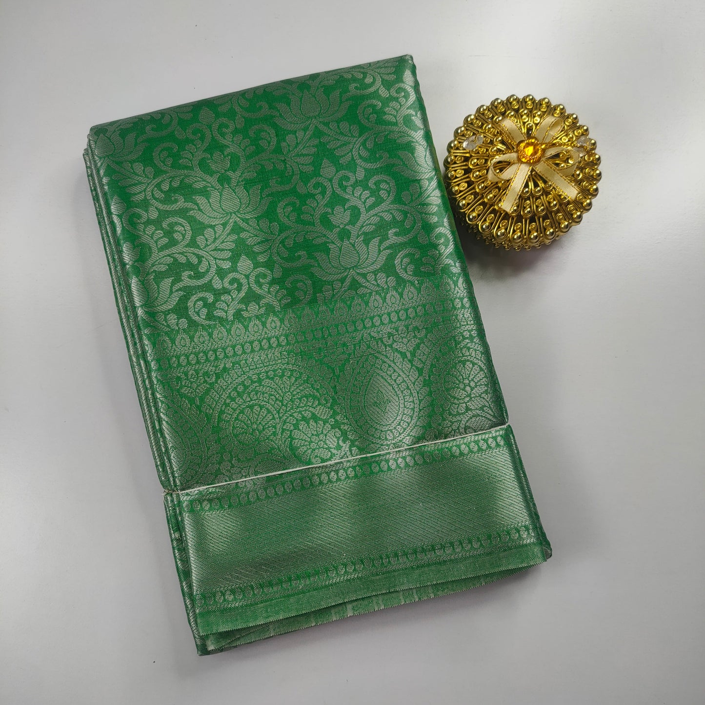 Green Kanchipuram Soft Tissue Silk Saree