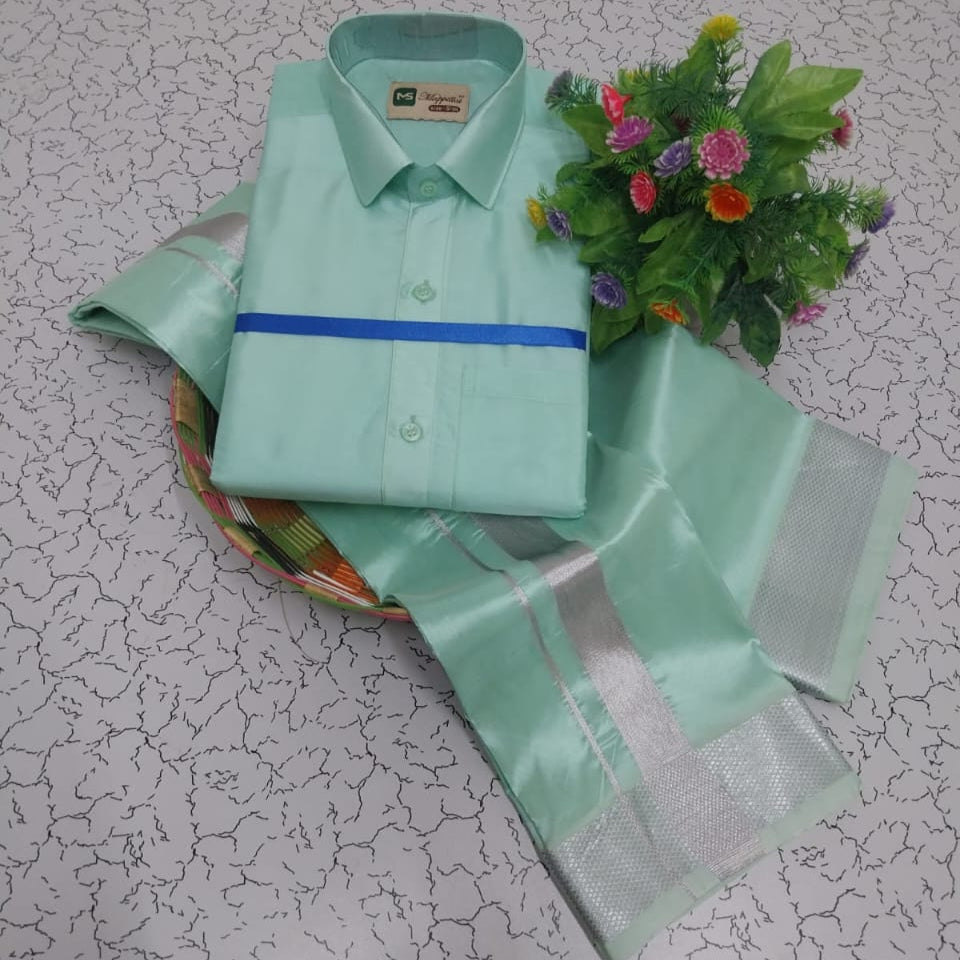Green Color Premium Ethnic Wear Dothi Set