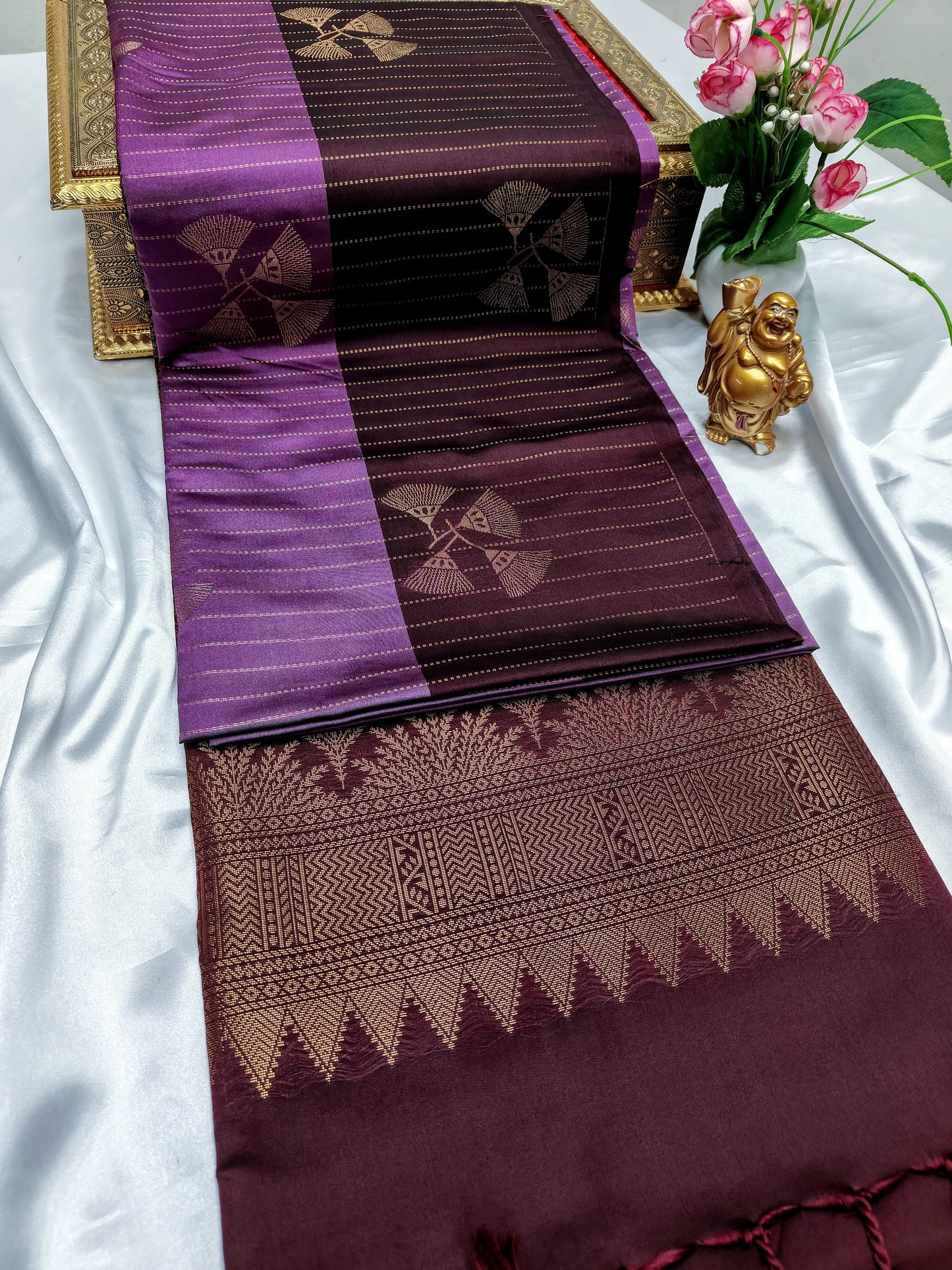 Purple Color Kanchivaram Silk Saree Alna Apparels