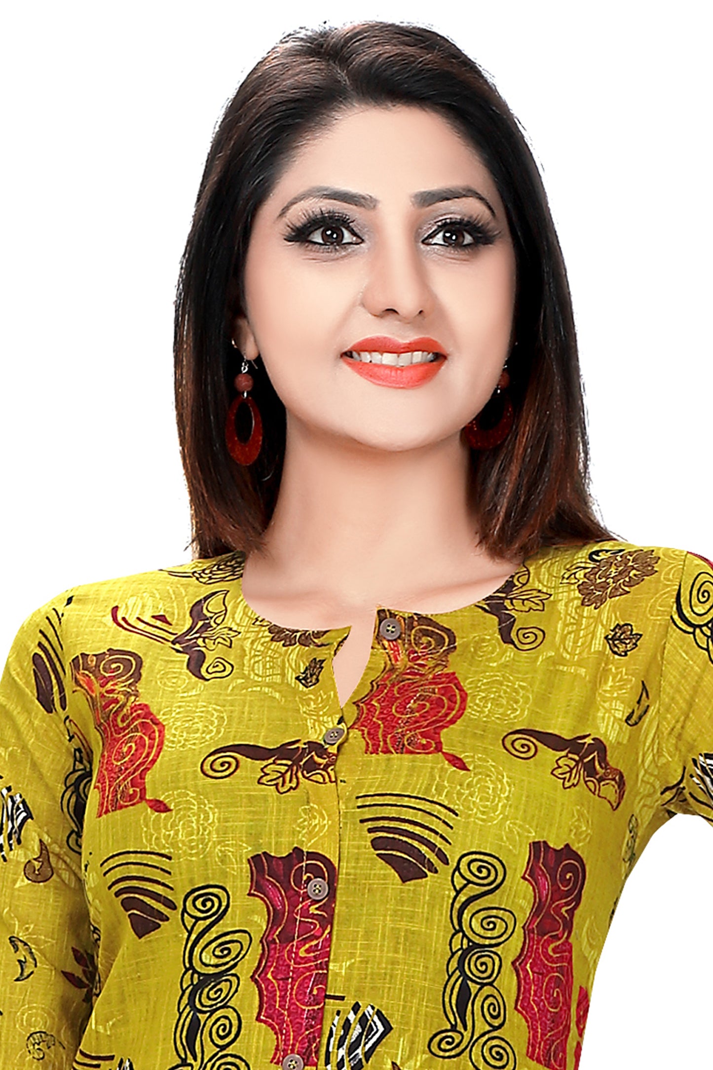 Mustard Front and Side Slits Khadi Cotton Kurta