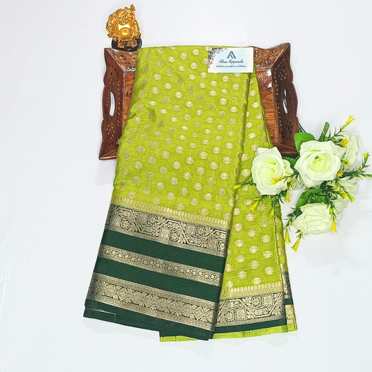 Green Banarasi Georgette Saree