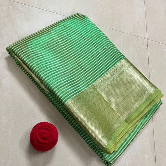 Green Banarasi Tissue Silk Saree