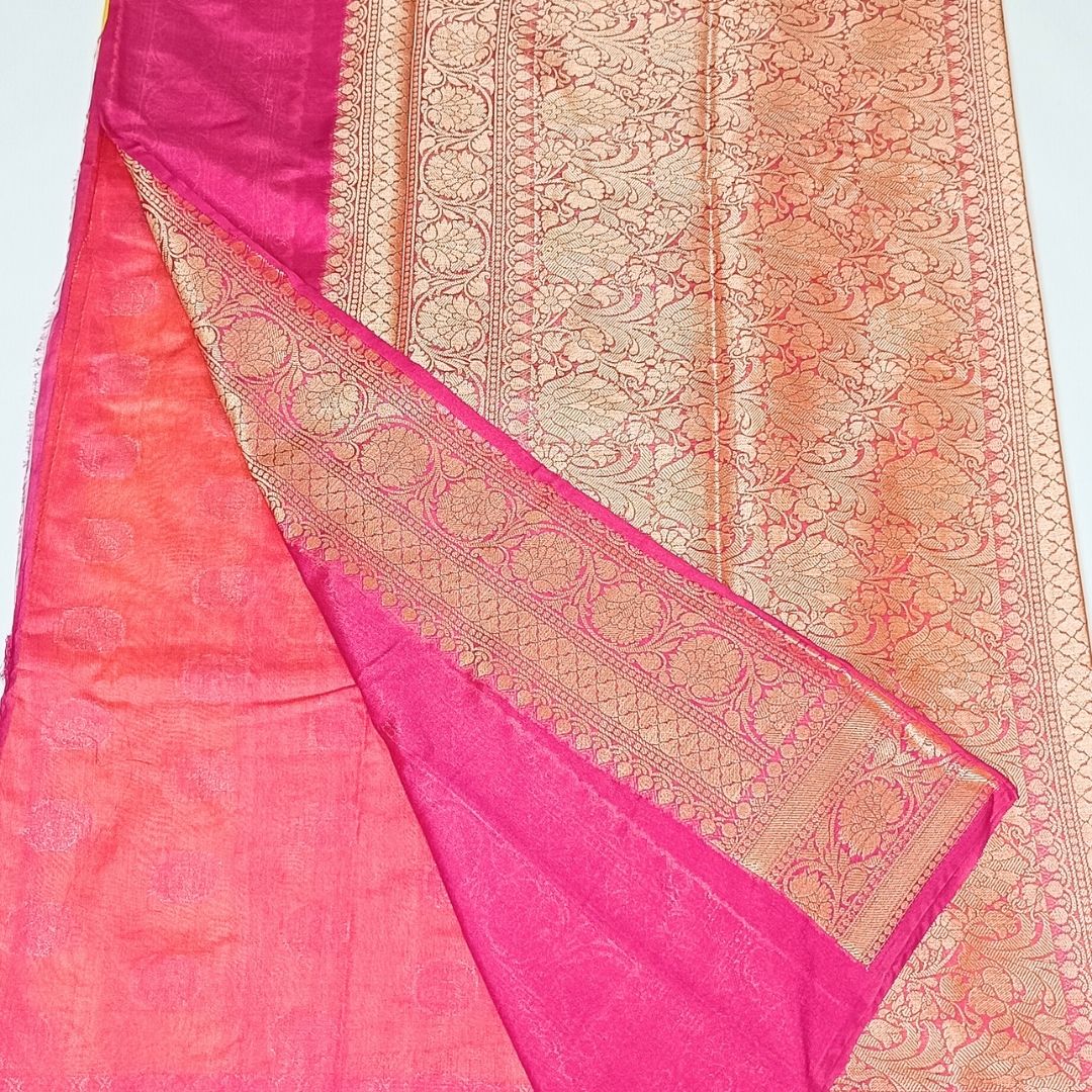 Yellow Banarasi Georgette Saree Alna Apparels