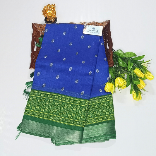 Blue Color Jute Cotton Saree