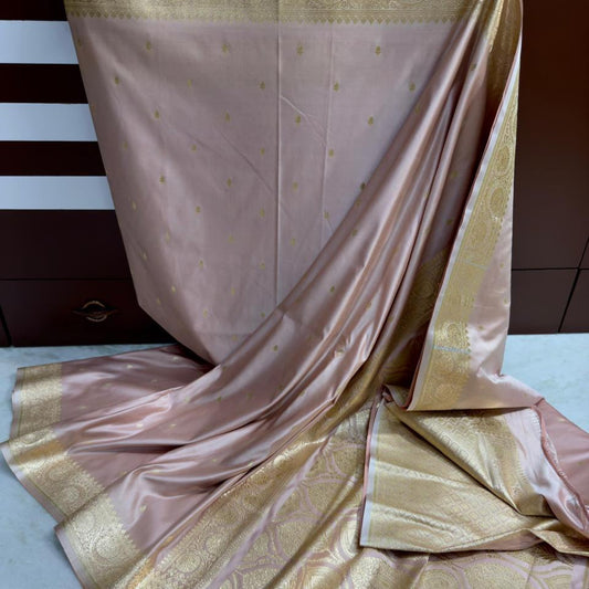 Light Pink Color Pure Banarasi Mysore Silk Saree Alna Apparels