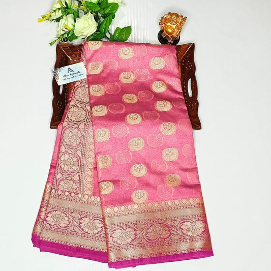 Pink Banarasi Georgette Saree