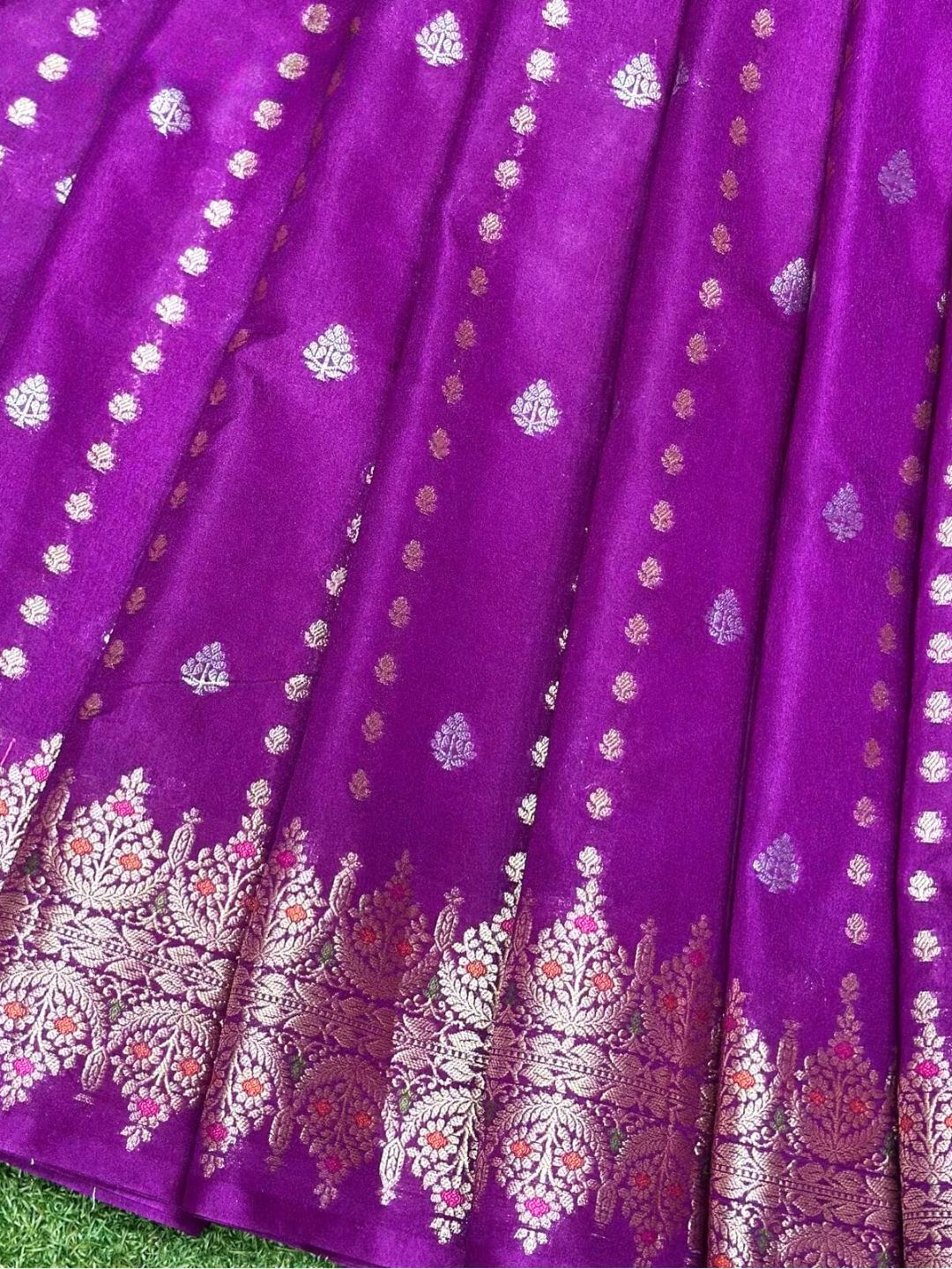 Purple Banarasi Warm Silk Meenakari Work Saree Alna Apparels
