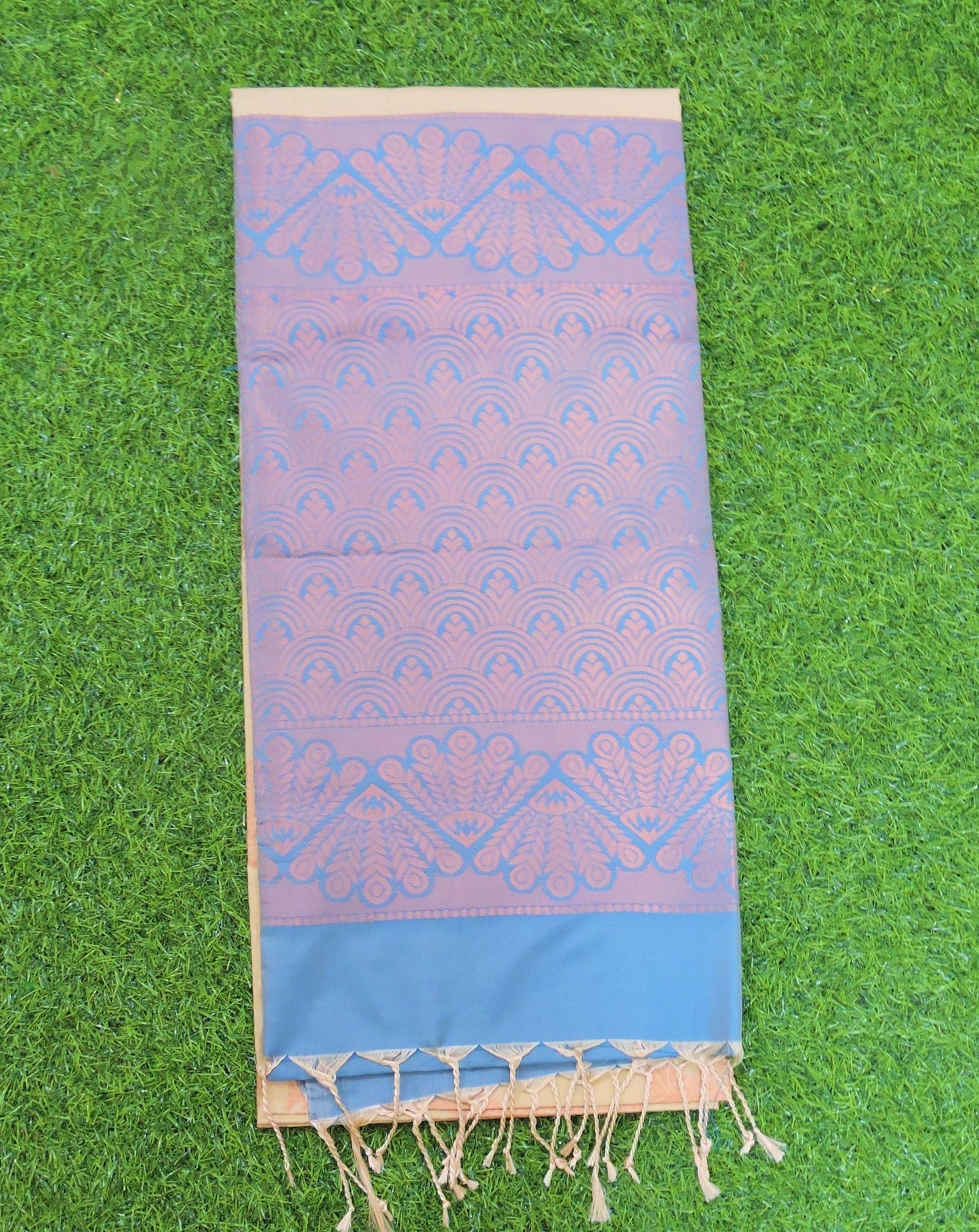 Tan Color Kanjivaram Semi Soft Silk Saree