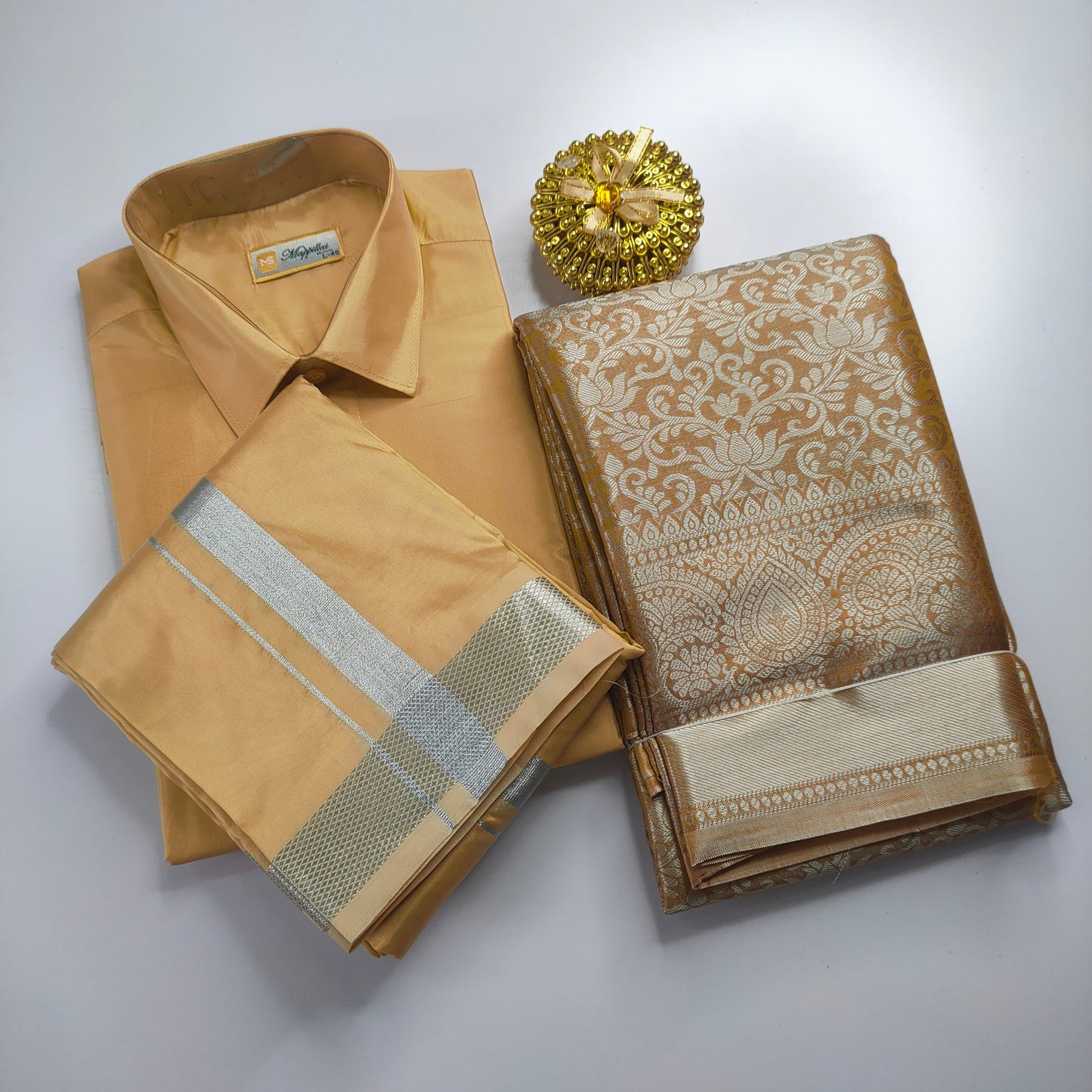 Yellow Color Premium Ethnic Wear Couple Combo Set