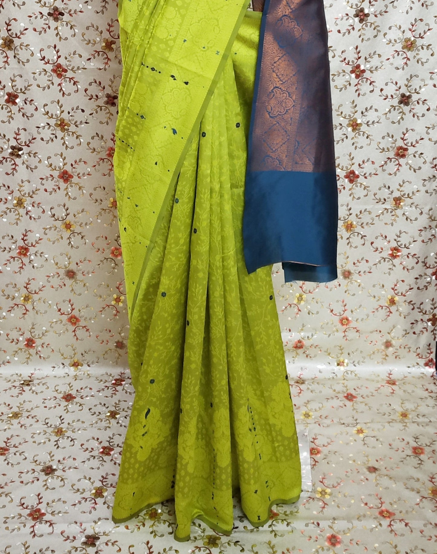 Parrot Green Color Soft Silk Saree