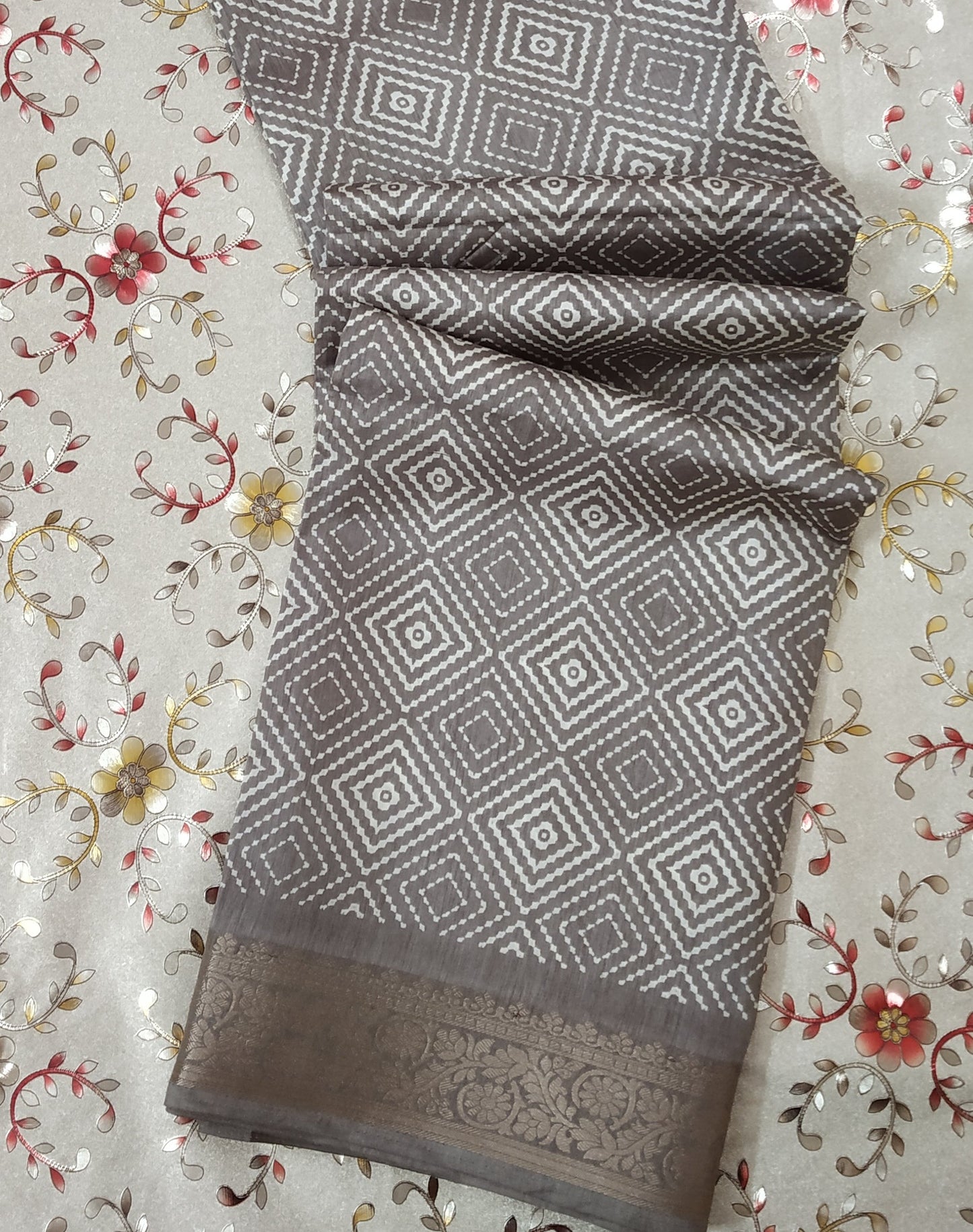 Grey Color Dola Silk Sarees