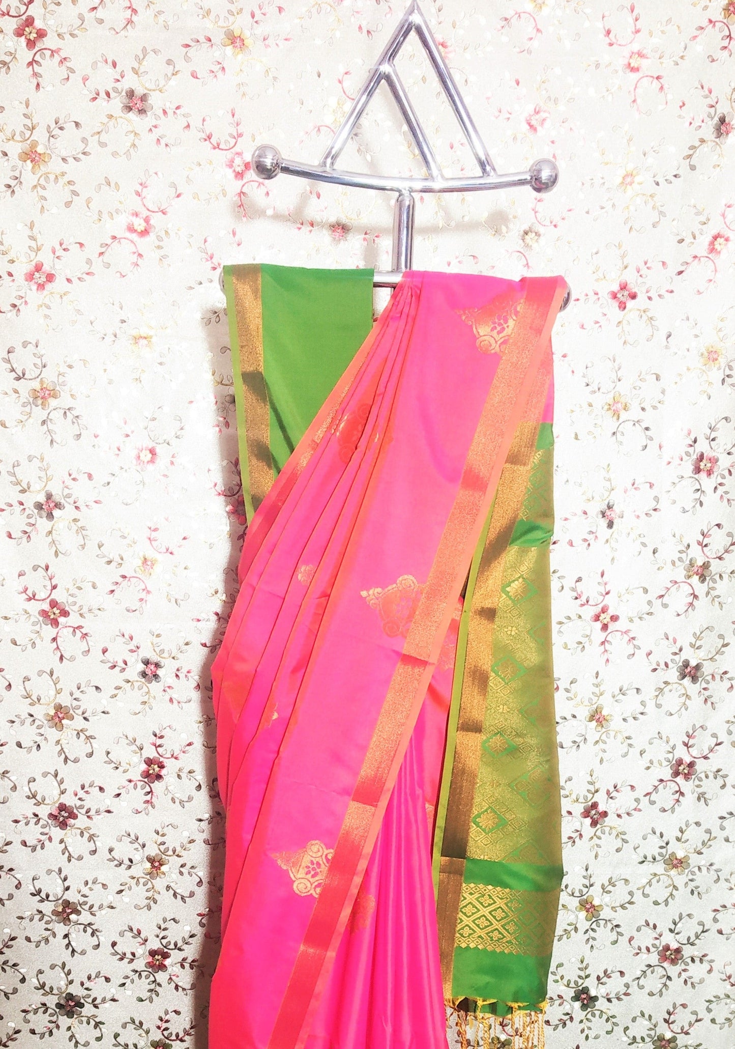 Pink Color Kanjivaram Semi Soft Silk Saree