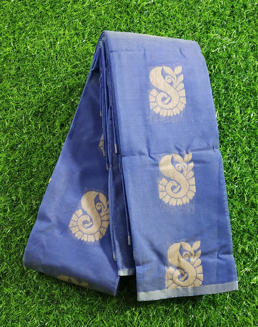 Blue Color Silk Cotton Saree