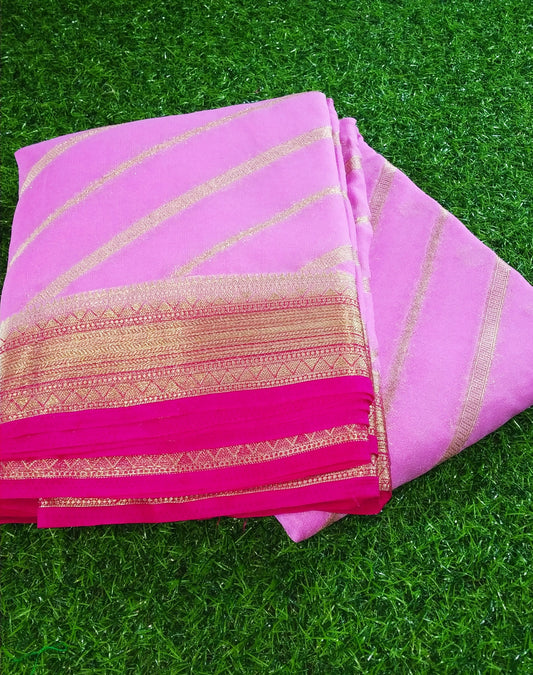 Pink Banarasi Georgette Saree