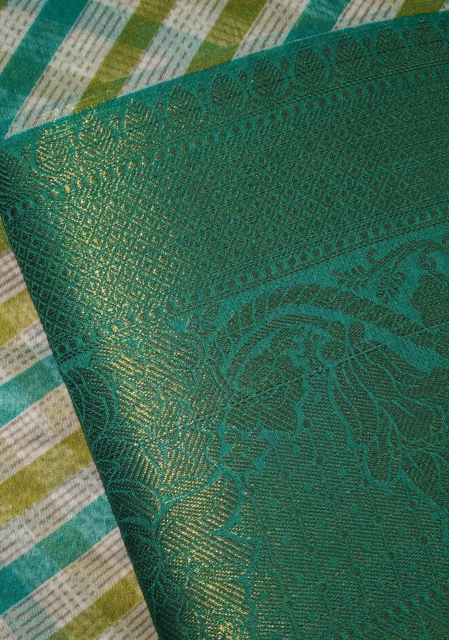 Green Color Soft Cotton Saree