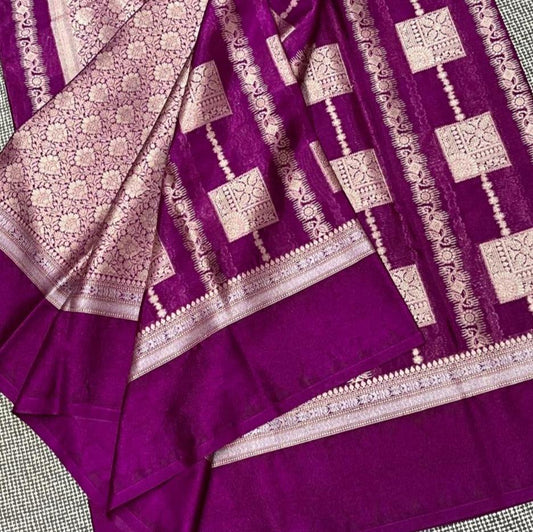 Wine Banarasi Warm Silk Saree