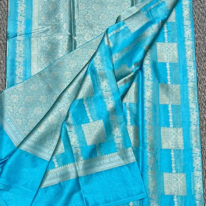 Blue Banarasi Warm Silk Saree