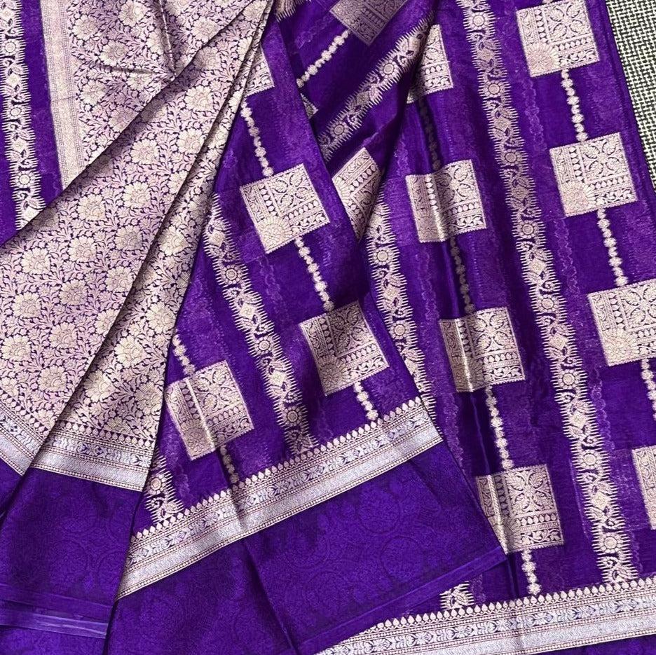 Blue Banarasi Warm Silk Saree