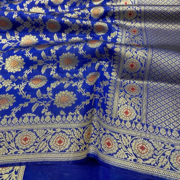 Blue Banarasi Nita Ambani Kathan Silk Saree