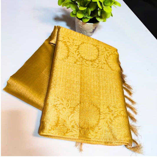 Golden Banarasi Tissue Silk Saree