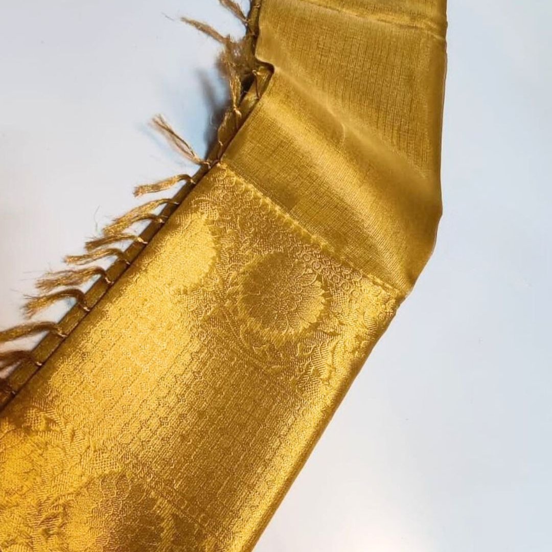 Golden Banarasi Tissue Silk Saree