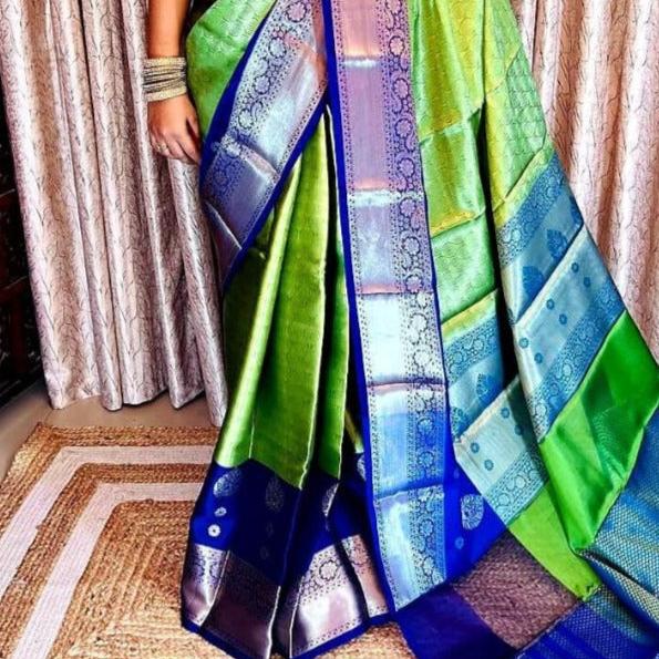 Green Banarasi Zari Tanchui Saree