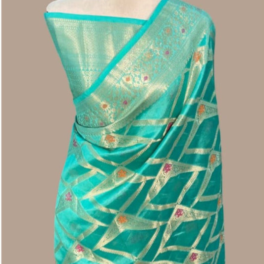 Green Banarasi Mysore Silk Saree