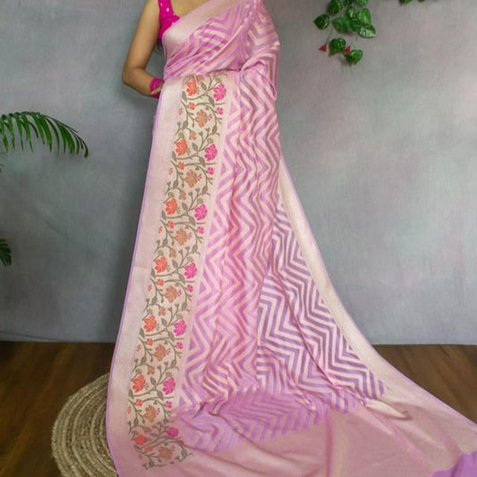 Pink Banarasi Georgette Saree