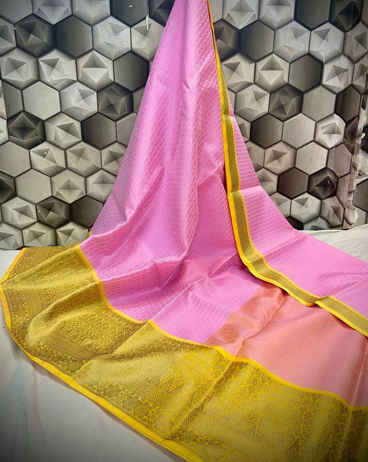 Pink Kora Muslin Tanchui Saree