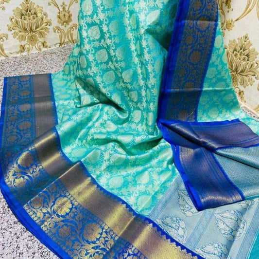 Green Kora Muslin Tanchui Saree