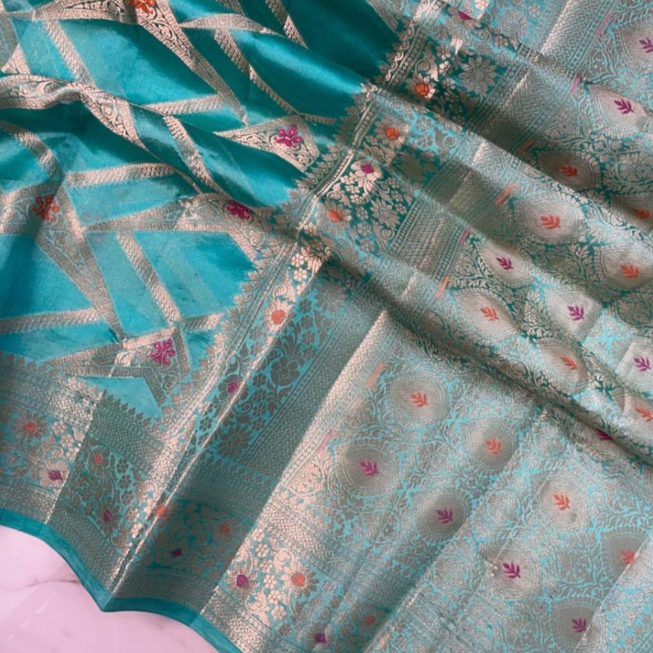 Green Banarasi Mysore Silk Saree