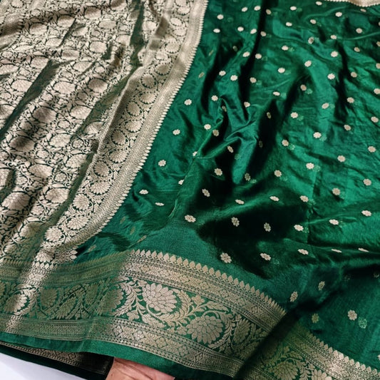 Green Banarasi Kathan Silk Saree