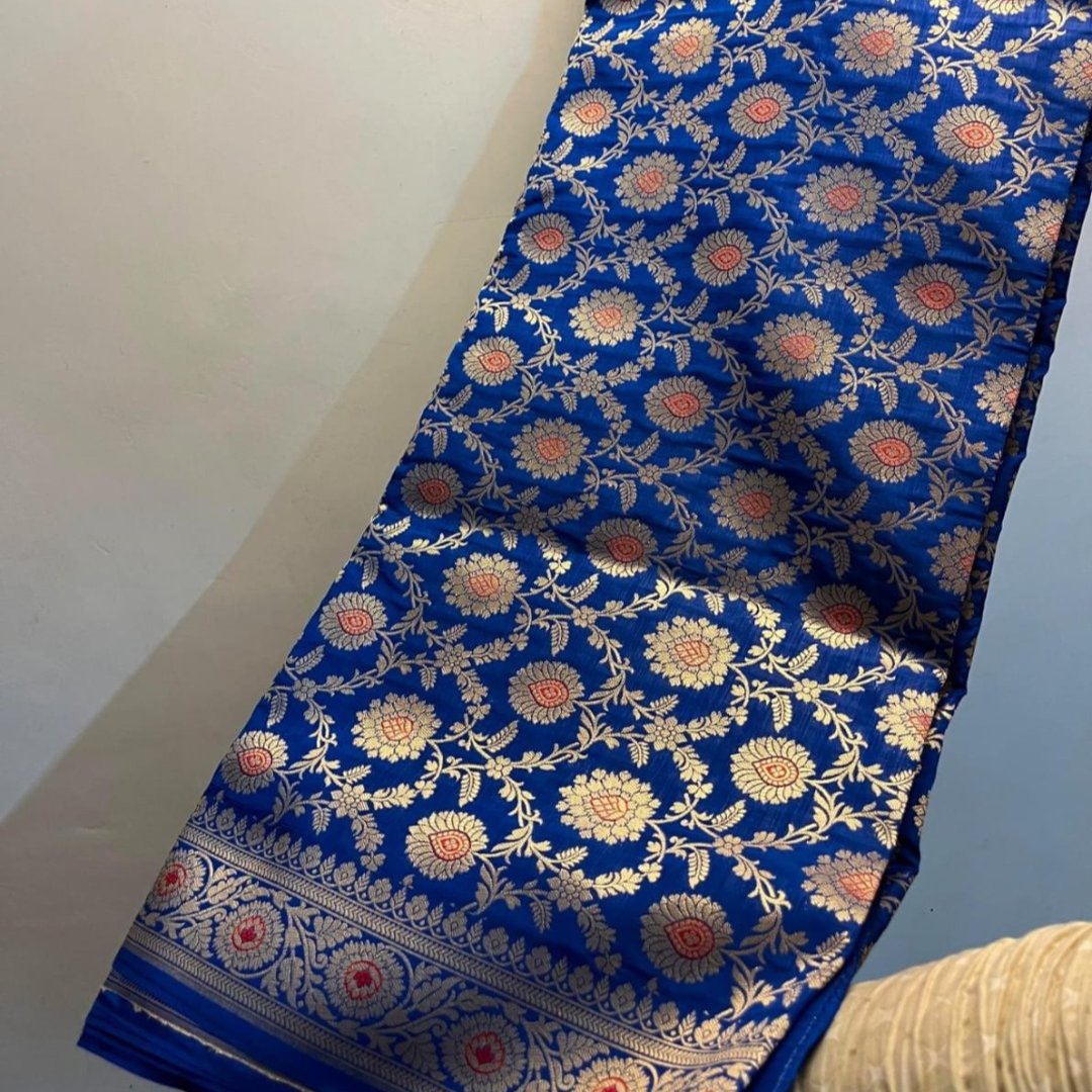 Blue Banarasi Nita Ambani Kathan Silk Saree