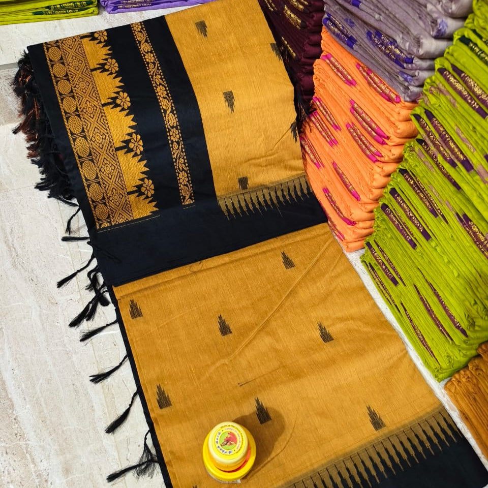 Yellow Color Soft Kalyani Cotton Saree