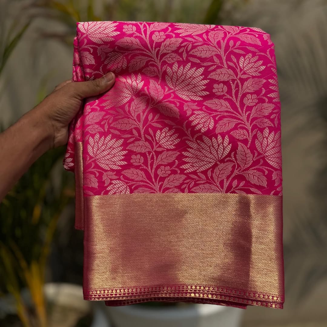 Pink Color Banarasi Tissue Silk Saree