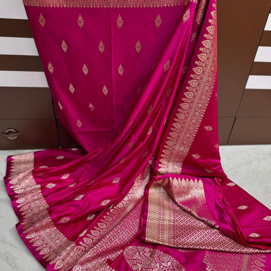 Pink Color Pure Banarasi Mysore Silk Saree Alna Apparels
