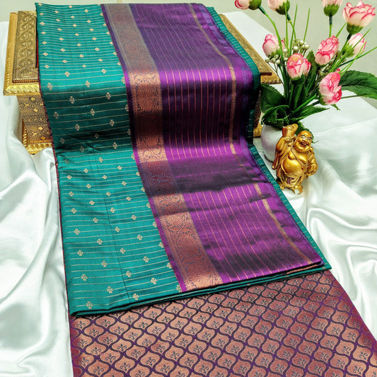 Green Color Kanchivaram Silk Saree Alna Apparels