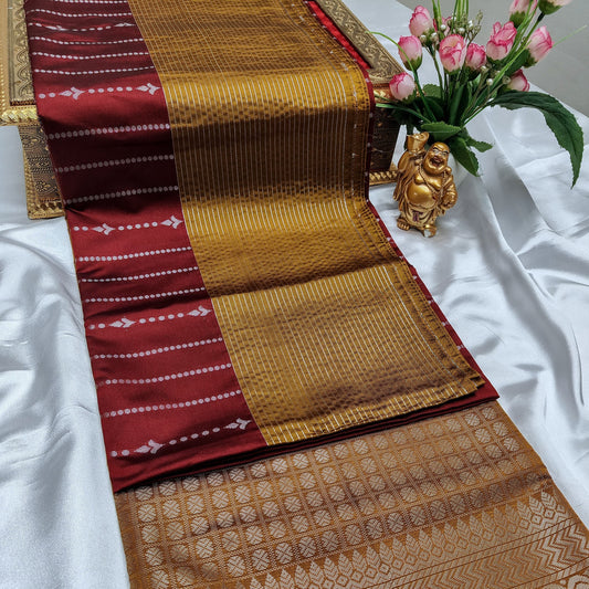 Maroon Color Kanchivaram Silk Saree Alna Apparels