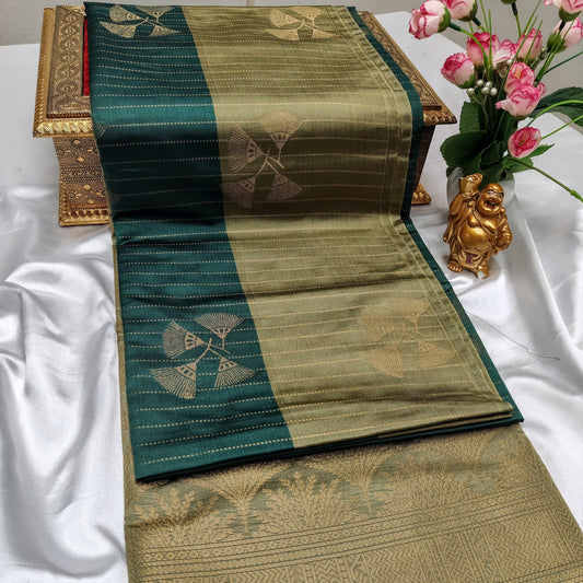 Green Color Kanchivaram Silk Saree Alna Apparels