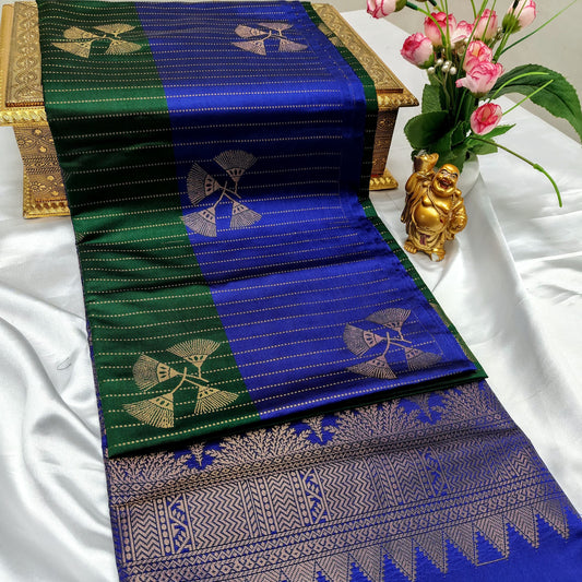 Green Color Kanchivaram Silk Saree Alna Apparels