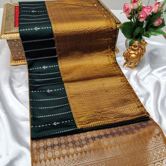 Green Color Kanchivaram Silk Saree Alna Apparels
