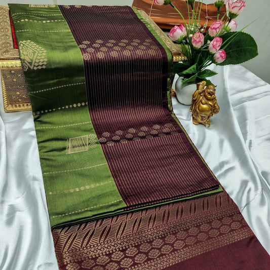 Green Color Kanchivaram Silk Saree Alna Apparels