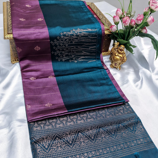 Lavender Color Kanchivaram Silk Saree Alna Apparels